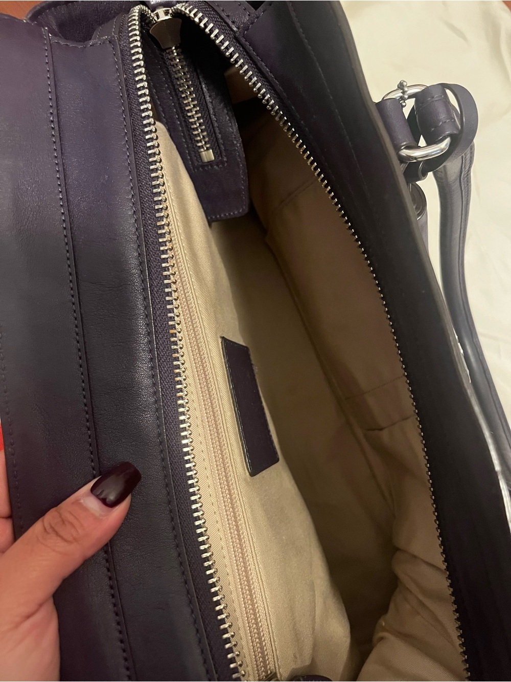 Coach Purple Zebra-Print Leather Satchel - Picture 4 of 6